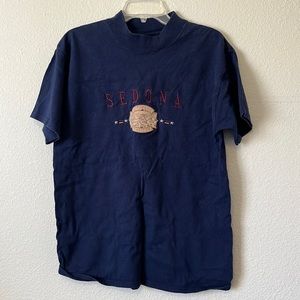 Sedona Men’s Vintage Tourist Tee Single Stitch Size Large Wide Collar